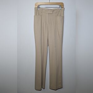 ICB Women's Classic Tan Trousers Wool Blend Straight Leg Size 8